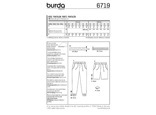 Burda 6719 - Joggebukse