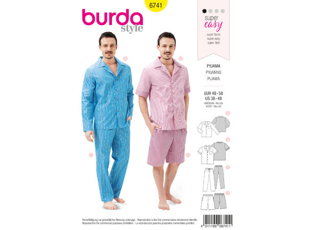 Burda 6741 - Pysjamas