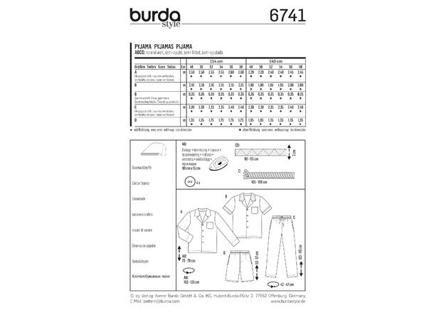 Burda 6741 - Pysjamas