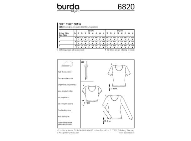 Burda 6820 - Topp