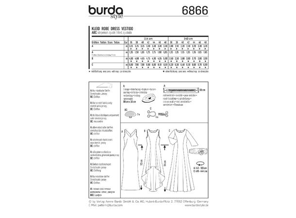 Burda 6866 - Penkjole