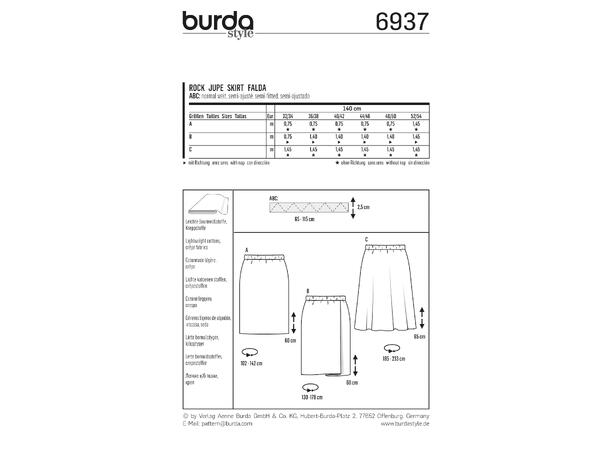 Burda 6937 - Skjørt