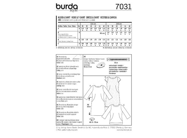 Burda 7031 - Kjole og topp