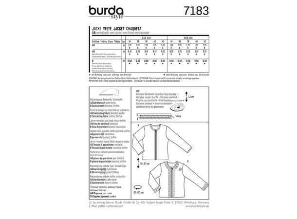 Burda 7183 - Jakke