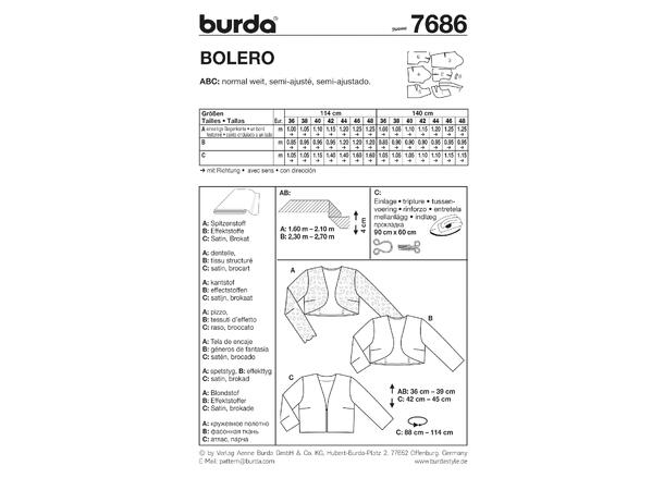 Burda 7686 - Bolero
