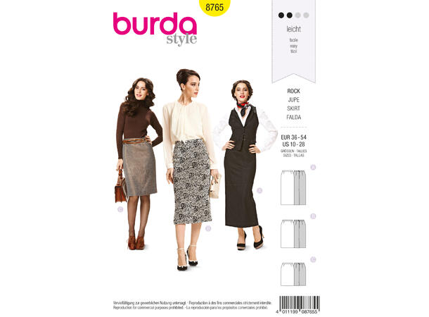 Burda 8765 - Skjørt