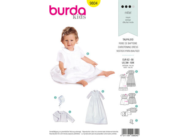 Burda 9804 - Dåpskjole