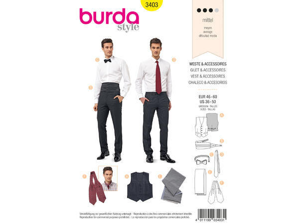 Burda 3403 - Vest og tilbehør