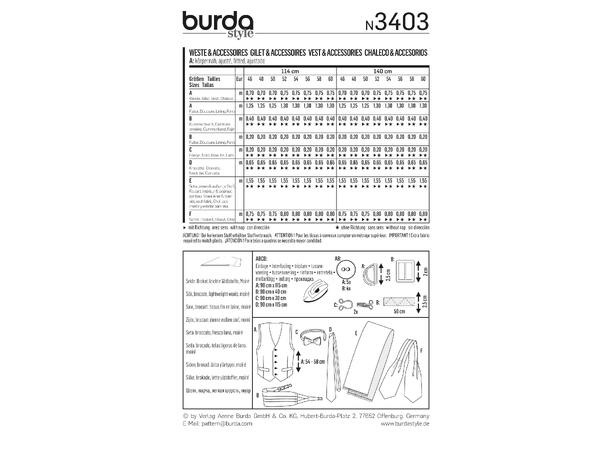 Burda 3403 - Vest og tilbehør