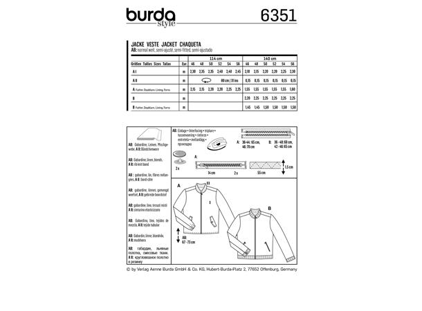Burda 6351 - Jakke
