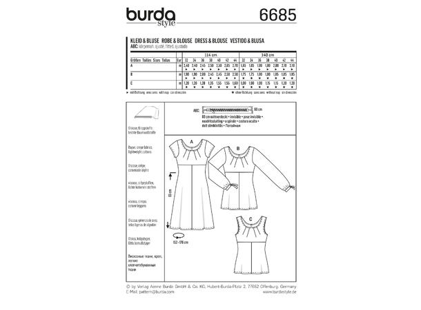 Burda 6685 - Kjole og bluse