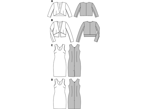 Burda 6773 - Kjole og jakke