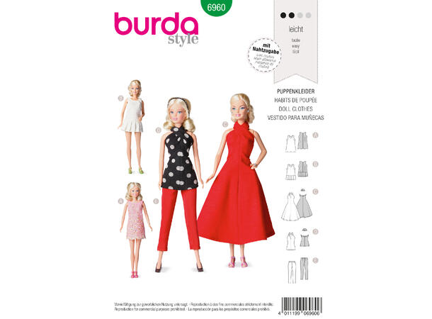 Burda 6960 - Dukkeklær