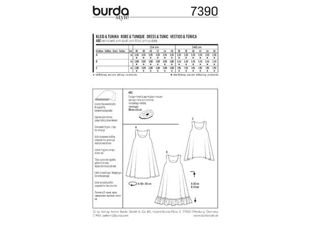 Burda 7390 - Kjole og tunika