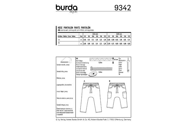 Burda 9342 - Bukse