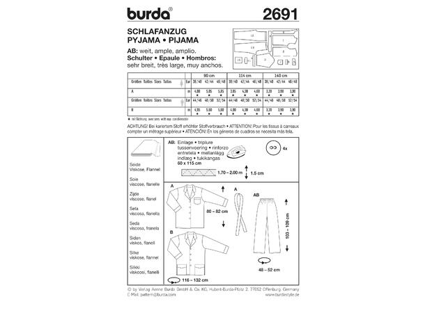 Burda 2691 - Pysjamas