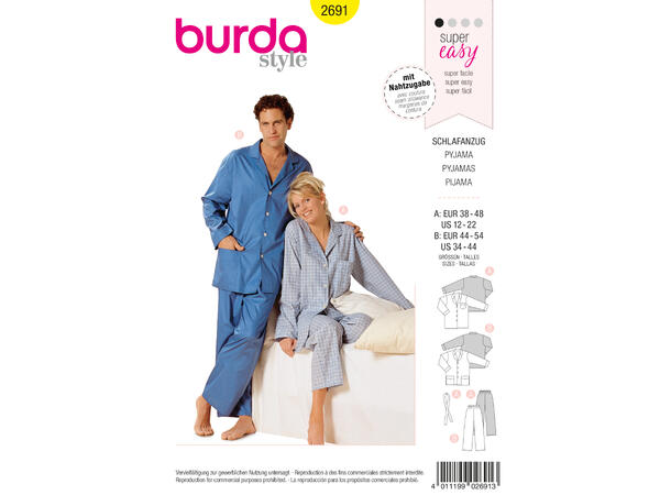 Burda 2691 - Pysjamas