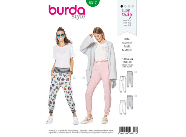 Burda 6317 - Joggebukse