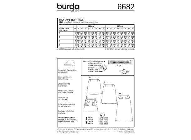 Burda 6682 - Skjørt