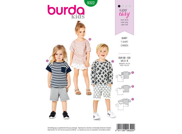 Burda 9322 - T-skjorte