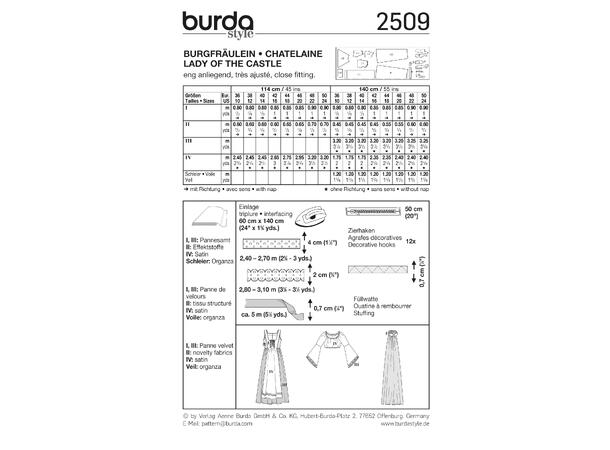 Burda 2509 -Slottsfrue dame