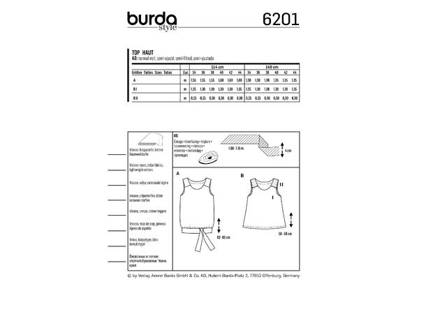 Burda 6201, Top