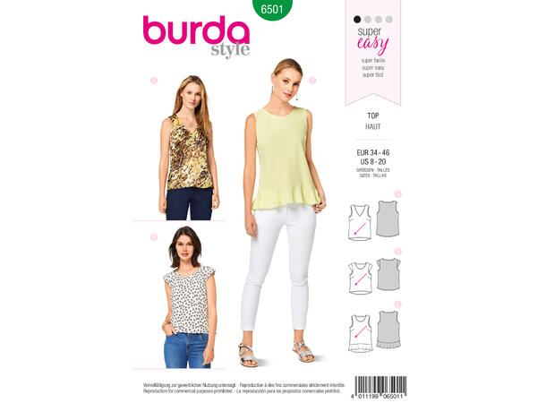 Burda 6501 - Topp