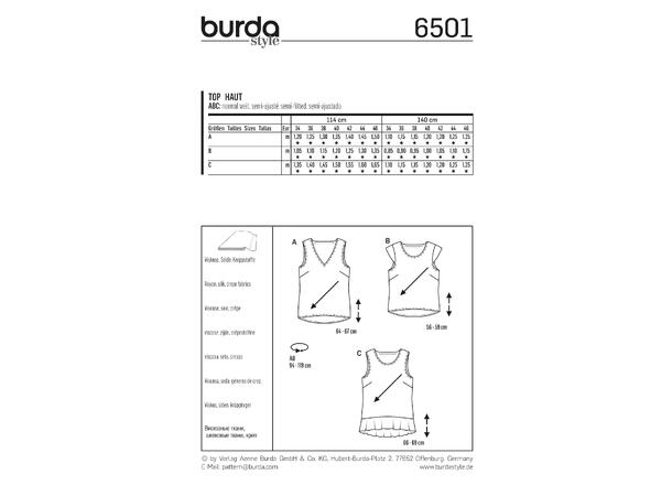 Burda 6501 - Topp