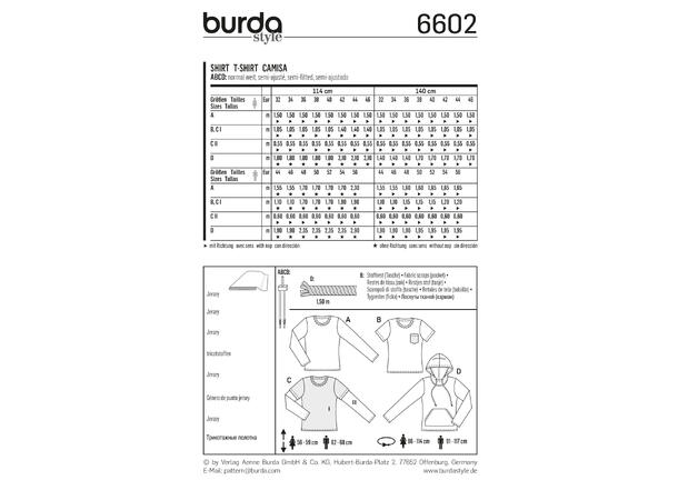 Burda 6602 - Genser og t-skjorte