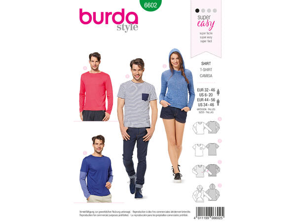 Burda 6602 - Genser og t-skjorte