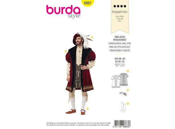 Burda 6887 - Herrekostyme