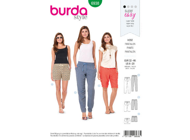 Burda 6938 - Bukse og Shorts