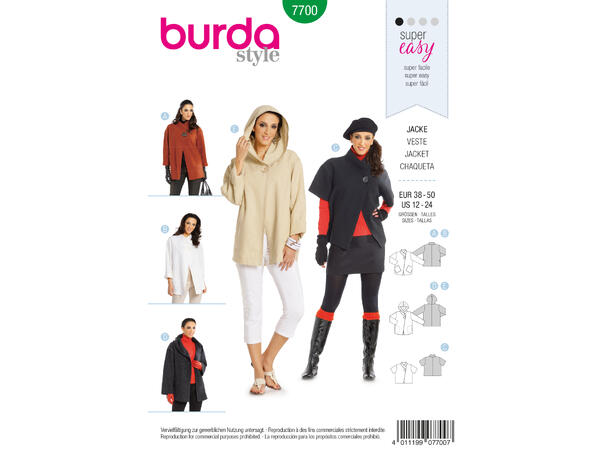 Burda 7700 - Vest og Jakke