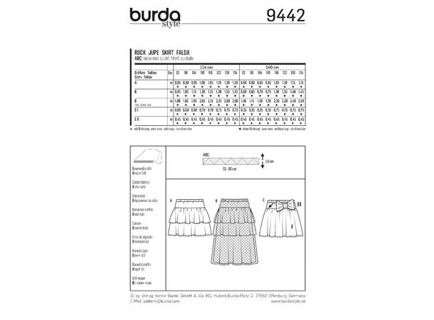Burda 9442 - Skjørt
