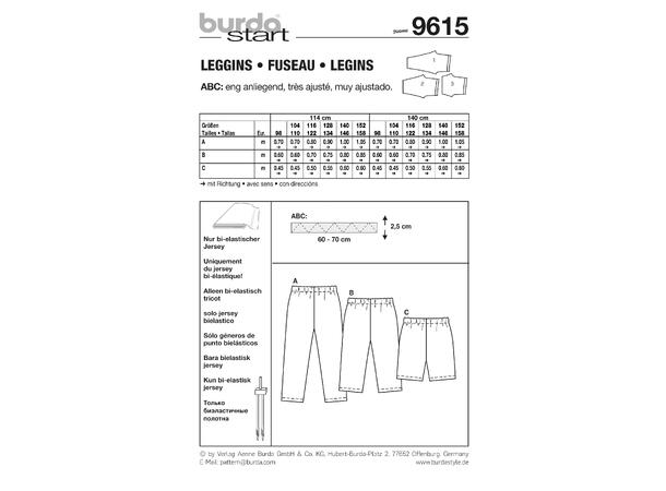 Burda 9615 - Leggings