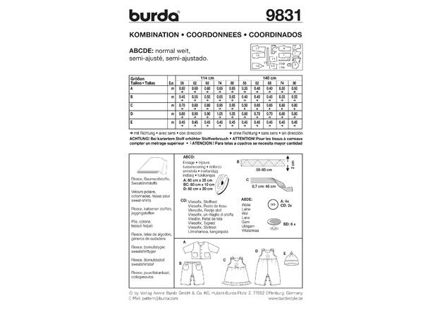 Burda 9831 - Klessett