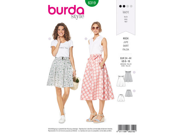 Burda B6319, skjørt