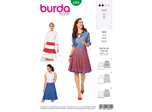 Burda 6904 - Skjørt