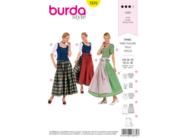 Burda 7870 - Folkedrakt