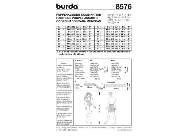 Burda 8576 - Dukkeklær