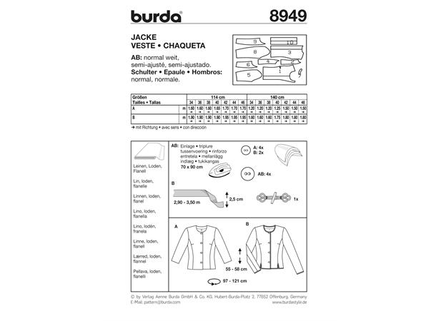 Burda 8949 - Jakke