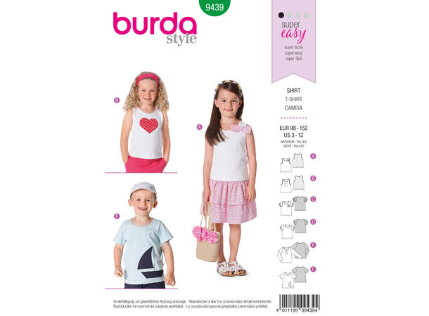 Burda 9439 - T-skjorte og topp