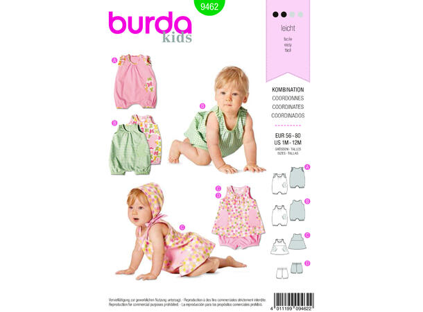 Burda 9462 - Klessett til baby