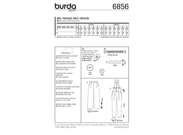 Burda  6856 - Bukser og selebukser