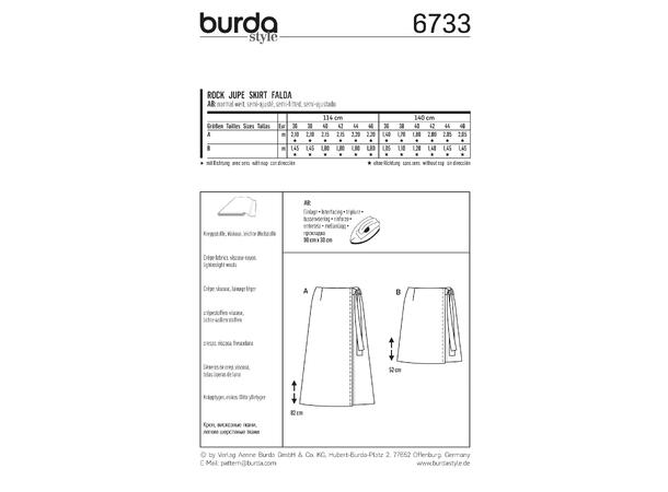 Burda 6733 - Skjørt