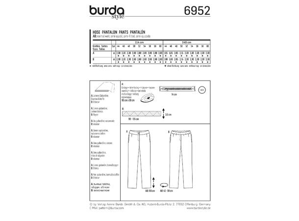 Burda 6952 - Bukser
