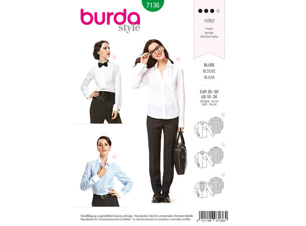 Burda 7136 - Bluse
