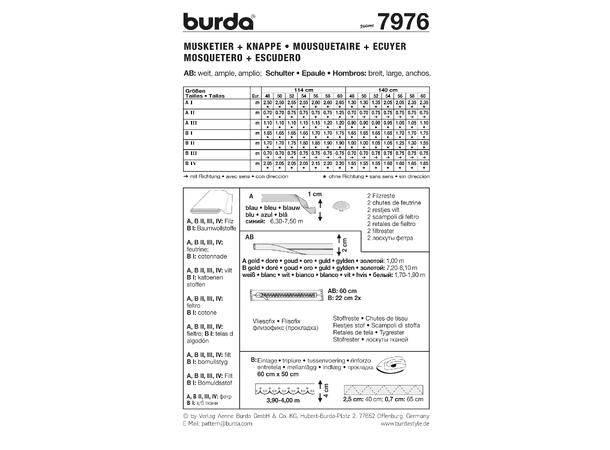 Burda 7969 - Musketer og vakt
