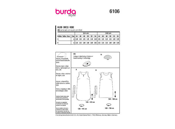 Burda 6106 - Kjole