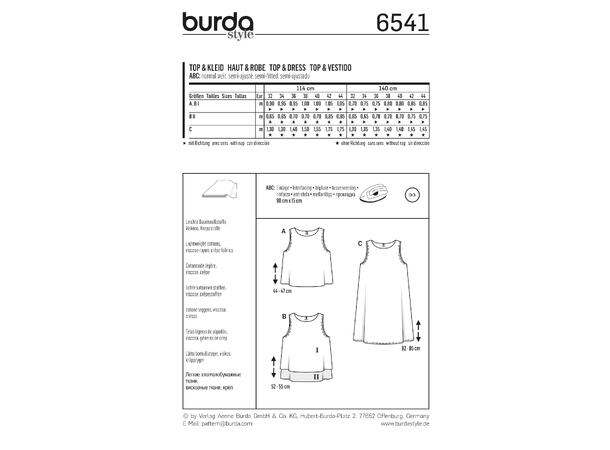 Burda 6541 - Kjole og topp
